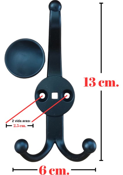Metal Boncuk Portmanto Askısı Siyah Duvar Tipi – 4’lü modelleri