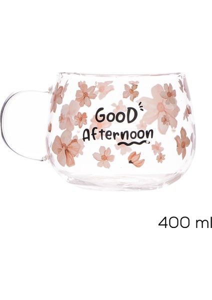 2089-1 Borosilikat Isıya Ateşe Dayanıklı Cam Kulplu Çay Bardağı Kahve Bardak Kupa Pembe 400 ml modelleri