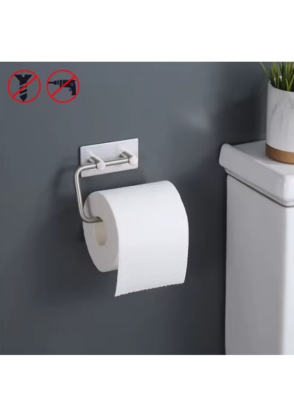 Tuvalet Kağıtlığı Yapışkanlı Çift Çubuklu Paslanmaz Çelik Krom Rengi modelleri