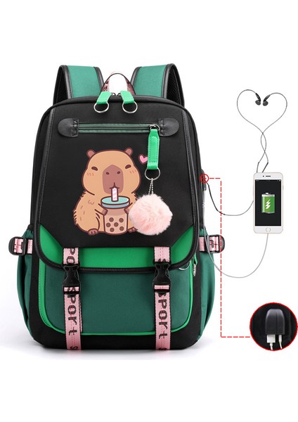 Sıcak Satış Capya Capya Sevimli USB Portu Çok Fonksiyonlu Eğlence Seyahat Sırt Çantaları (Yurt Dışından)