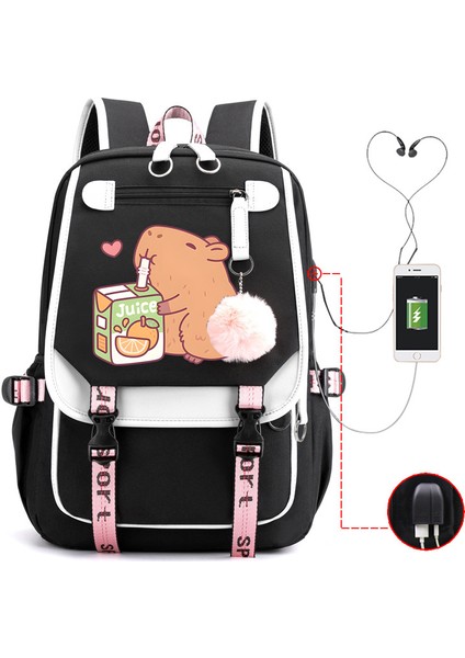 Sıcak Satış Capya Capya Sevimli USB Portu Çok Fonksiyonlu Eğlence Seyahat Sırt Çantaları (Yurt Dışından)