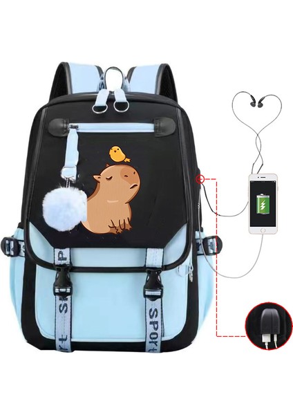 Sıcak Satış Capya Capya Sevimli USB Portu Çok Fonksiyonlu Eğlence Seyahat Sırt Çantaları (Yurt Dışından)