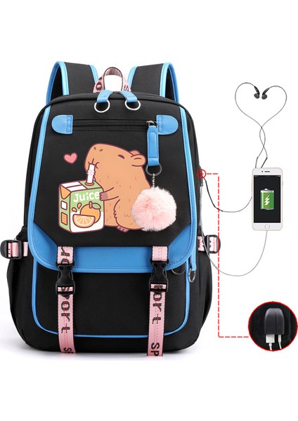 Sıcak Satış Capya Capya Sevimli USB Portu Çok Fonksiyonlu Eğlence Seyahat Sırt Çantaları (Yurt Dışından)