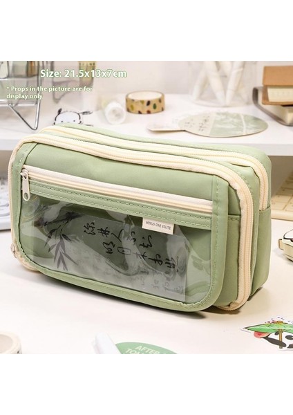 Panda Geliyor Çok Katmanlı Kalem Çantası Niş Gelişmiş Basit Sevimli Kırtasiye Saklama Çantası Büyük Kapasiteli Kalem Çantası Ilkokul ve Ortaokul (Yurt Dışından)