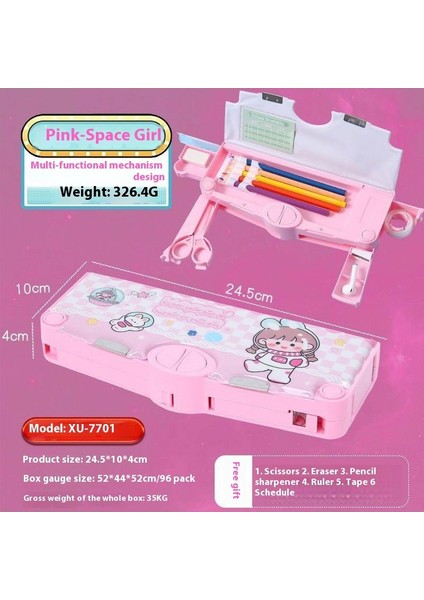 Yaratıcı Astronot Çok Fonksiyonlu Kalem Kutusu Ilkokul Öğrencileri Büyük Kapasiteli Yüksek Değerli Kırtasiye Kutusu (Yurt Dışından)