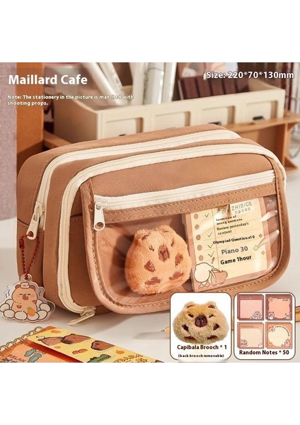 Panda Geliyor Çok Katmanlı Kalem Çantası Niş Gelişmiş Basit Sevimli Kırtasiye Saklama Çantası Büyük Kapasiteli Kalem Çantası Ilkokul ve Ortaokul (Yurt Dışından)