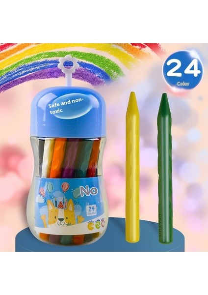 Çocuk Leke Bırakmayan Plastik Boya Kalemleri Yıkanabilir 12 Renk 24 Renk 36 Renk Kova Anaokulu Öğrencileri Çizim Boya Kalemleri (Yurt Dışından)
