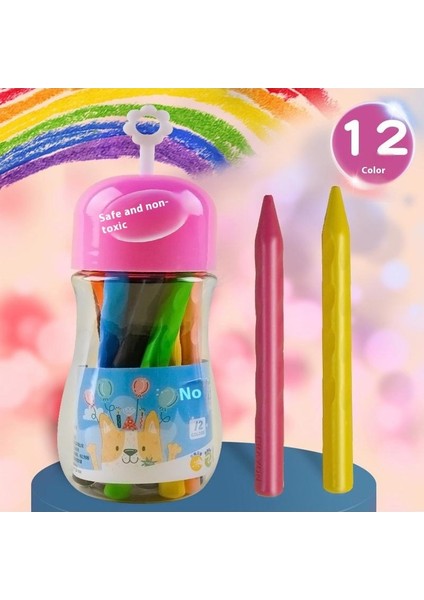Çocuk Leke Bırakmayan Plastik Boya Kalemleri Yıkanabilir 12 Renk 24 Renk 36 Renk Kova Anaokulu Öğrencileri Çizim Boya Kalemleri (Yurt Dışından)