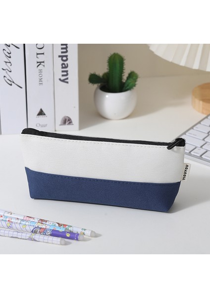 Yeni Pamuklu Renk Engelleme Kayık Şeklindeki Kalem Çantası Küçük Taze Renk Çatışan Kırtasiye Çantası Öğrenciler Basit Üçgen Kalem Çantası (Yurt Dışından)