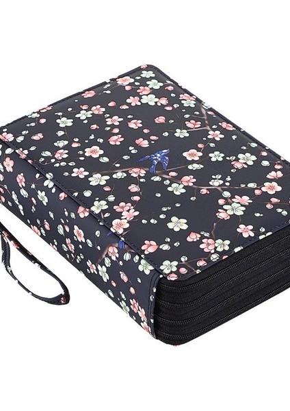 Yeni Büyük Kapasiteli Pu Kalem Çantası Öğrenci Kırtasiye Çantası 200 Delikli Sanat Boyama Saklama Çantası Sanat Çantası (Yurt Dışından)