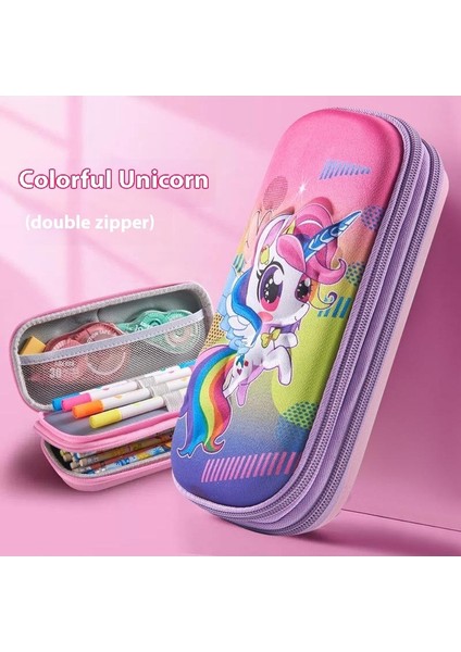 25 Yeni 3D Çift Katmanlı Kalem Kutusu Ilkokul Öğrencileri Büyük Kapasiteli Erkek ve Kadın Çocuk Kırtasiye Çantası Kalem Kutusu Kırtasiye Kutusu Depolama (Yurt Dışından)