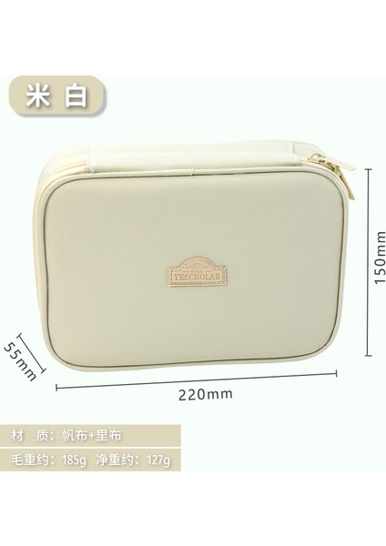 Büyük Kapasiteli Kırtasiye Kalem Çantası Ins Yüksek Değerli El Kitabı Saklama Kutusu Ingiliz Tarzı Çok Fonksiyonlu Basit Kalem Çantası (Yurt Dışından)