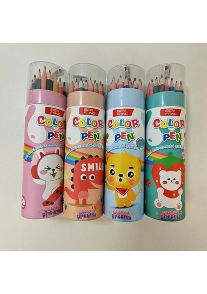 Yeni Renkli Kalemler Varil Çocuk Çizim Öğrenci Seti Yağ Bazlı Renkli Kalemler Sanat Malzemeleri 12/18/24/36 (Yurt Dışından)