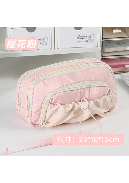 Krem Renkli Kalem Kutusu Büyük Kapasiteli Yüksek Değerli Kırtasiye Kutusu Ortaokul Öğrencileri Kalem Kutusu Ins Tarzı Kırtasiye Saklama Çantası (Yurt Dışından)