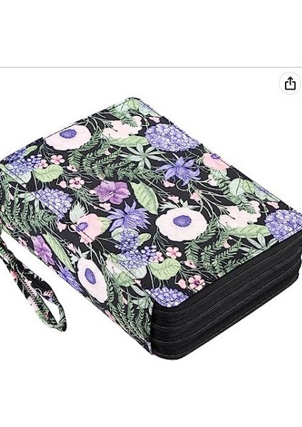 Yeni Büyük Kapasiteli Pu Kalem Çantası Öğrenci Kırtasiye Çantası 200 Delikli Sanat Boyama Saklama Çantası Sanat Çantası (Yurt Dışından)