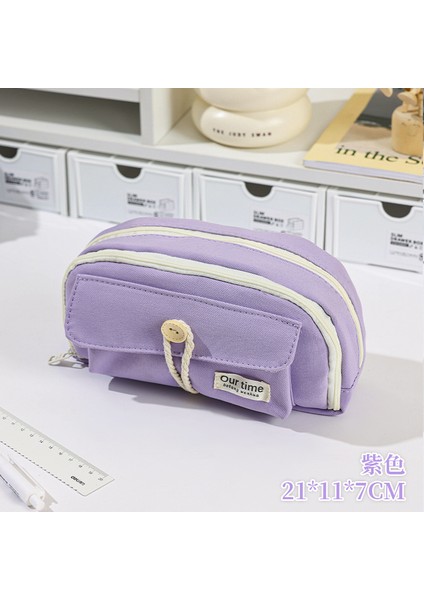 Kalem Çantasının Yeni Kore Versiyonu Büyük Kapasiteli Kırtasiye Çantası Ortaokul Lise Yüksek Değerli Kırtasiye Kutusu (Yurt Dışından)