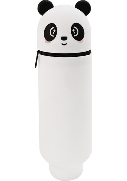 Karikatür Silikon Geri Çekilebilir Kalem Tutucu Kalem Çantası Büyük Kapasiteli Öğrenci Kalem Kırtasiye Saklama Kutusu Sevimli Hayvan Zip Çanta Alt (Yurt Dışından)