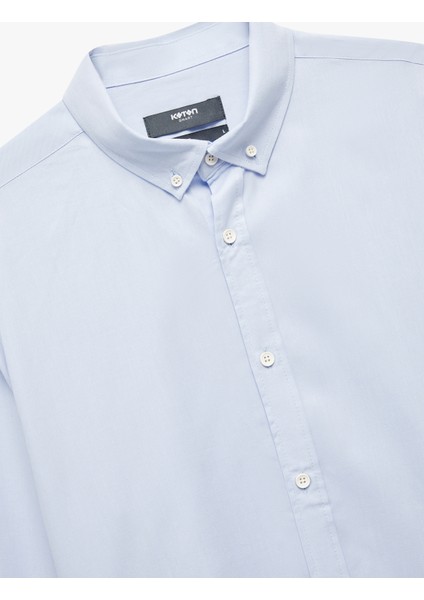 Regular Fit Pamuklu Oxford Uzun Kollu Düğmeli Yaka Gömlek modelleri