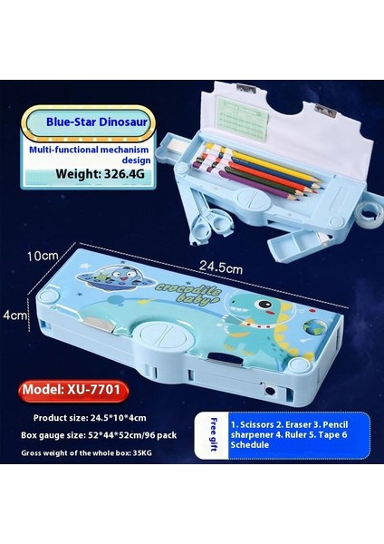 Yaratıcı Astronot Çok Fonksiyonlu Kalem Kutusu Ilkokul Öğrencileri Büyük Kapasiteli Yüksek Değerli Kırtasiye Kutusu (Yurt Dışından)