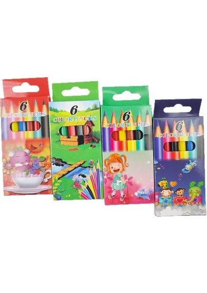 Renkli Kalemler 12 Renk Çocuk Mini Ilkokul Öğrencileri Özel Karikatür Renkli Kalemler Çizim Seti Küçük Renkli Kalem Kutusu (Yurt Dışından)