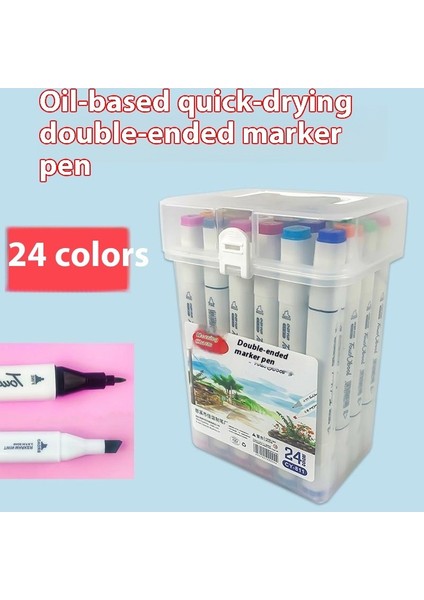 Kutulu Çift Uçlu Yağ Bazlı 24 Renk Markör Seti 36 Renk Pp Kutulu Renkli Suluboya Kalemleri 48 Renk (Yurt Dışından)