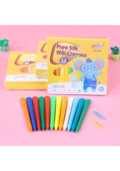 12 Renk Yağlı Boya Çubuk Seti Çocuk Boyama Boya Kalemi Anaokulu Grafiti Fırçaları Öğrenci Sanat Malzemeleri (Yurt Dışından)