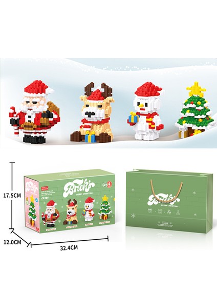 Noel Serisi Puzzle Montaj Uyumlu Yapı Taşları Küçük Parçacıklar Çocuk Oyuncakları (Yurt Dışından)