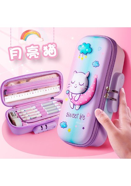 Büyük Kapasiteli Şifreli Kilitli Kalem Kutusu El Tipi Kanvas Kırtasiye Çantası (Yurt Dışından)