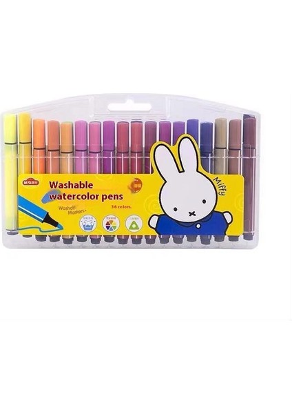 Morning Glory Renkli Kalemler FCP90181 Çok Renkli Suluboya Yıkanabilir Üçgen Çubuk Miffy Öğrenci Çocuk Suluboya Kalemleri Resim Için (Yurt Dışından)