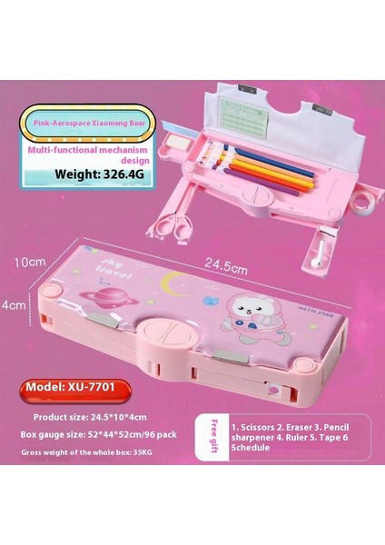 Yaratıcı Astronot Çok Fonksiyonlu Kalem Kutusu Ilkokul Öğrencileri Büyük Kapasiteli Yüksek Değerli Kırtasiye Kutusu (Yurt Dışından)