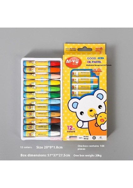 12 Renk Yağlı Boya Çubuk Seti Çocuk Boyama Boya Kalemi Anaokulu Grafiti Fırçaları Öğrenci Sanat Malzemeleri (Yurt Dışından)