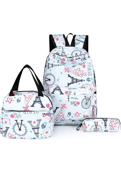 Üç Parçalı 3'ü 1 Arada Omuz Okul Çantası Öğle Yemeği Kutusu Kalem Çantası Okul Çantası (Yurt Dışından)
