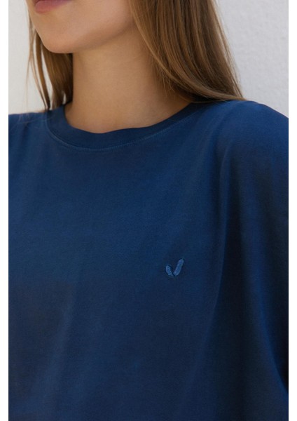 Aura Crop Long Sleeve T-Shirt Mavi modelleri