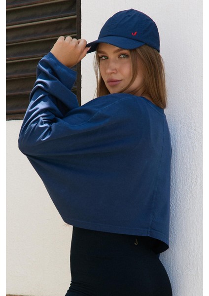 Aura Crop Long Sleeve T-Shirt Mavi indirimleri