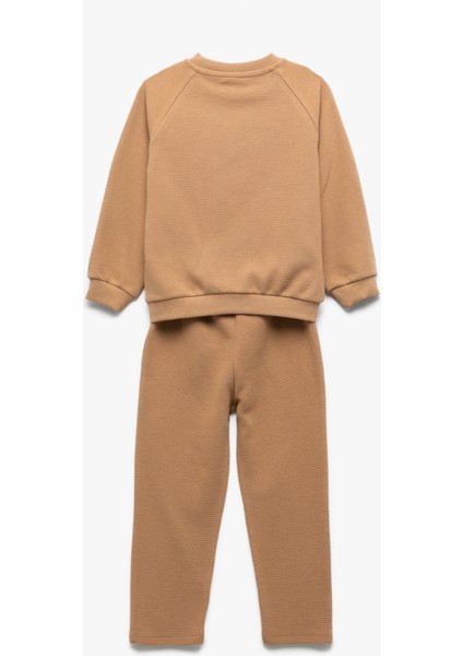 2'li Pamuklu Eşofman Takımı Bisiklet Yaka Uzun Kollu Üst ve Beli Bağcıklı Atlt fiyatları