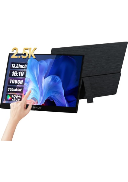 Z13KT 13.3" 2560*1600@60Hz 2k IPS Panel Type-C 100% Srgb 300CD/M² Dokunmatik, Taşınabilir Monitör (ZL-Z13KT)
