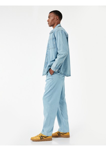 Beli Bağcıklı Cep Detaylı Loose Fit Bol Jean Pantolon fiyatları