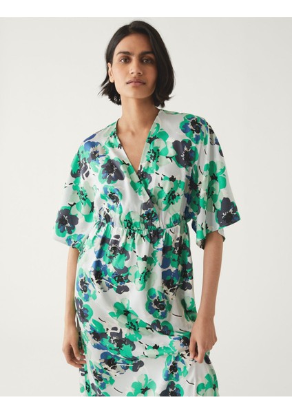 Çiçek Desenli Midi Elbise modelleri