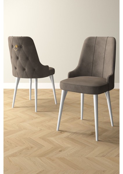 Mabel Beyaz 80X132 Açılabilir Mdf Masa Yemek Odası Takımı, Mutfak Takımı 6 Adet Sandalye fırsatları