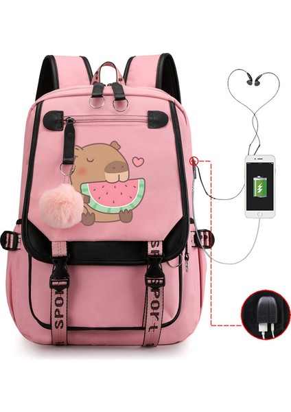 Sıcak Satış Capya Capya Sevimli USB Portu Çok Fonksiyonlu Eğlence Seyahat Sırt Çantaları (Yurt Dışından)