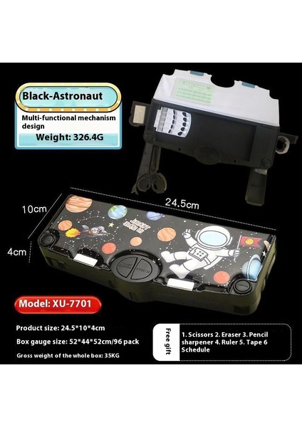 Yaratıcı Astronot Çok Fonksiyonlu Kalem Kutusu Ilkokul Öğrencileri Büyük Kapasiteli Yüksek Değerli Kırtasiye Kutusu (Yurt Dışından)
