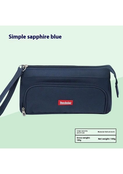 Kalem Çantası Büyük Boy Kapasiteli Basit Taşınabilir Kırtasiye Kutusu Şeker Renkli Kırtasiye Çantası Oxford Leke Tutmaz Öğrenci Kalem Çantası (Yurt Dışından)