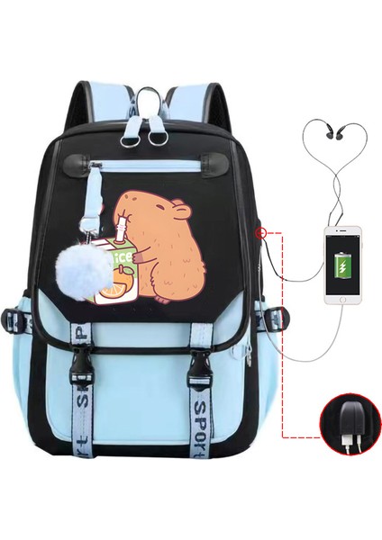 Sıcak Satış Capya Capya Sevimli USB Portu Çok Fonksiyonlu Eğlence Seyahat Sırt Çantaları (Yurt Dışından)