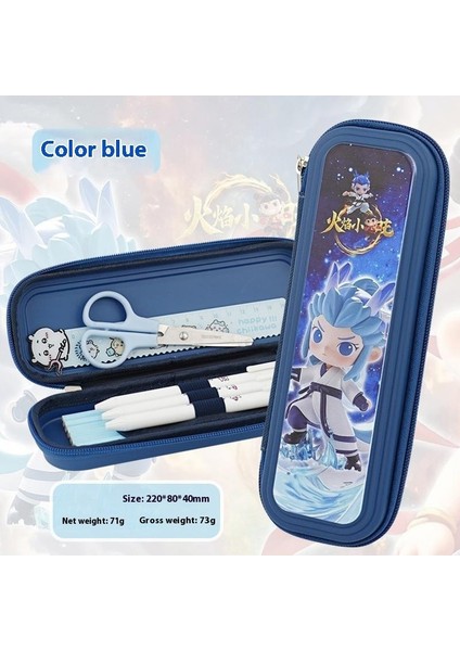 Çocuk Karikatür Kırtasiye Kutusu Büyük Kapasiteli Su Geçirmez Kalem Çantası Çok Fonksiyonlu Ilkokul Öğrencileri Çift Plastik Kalem Kutusu (Yurt Dışından)