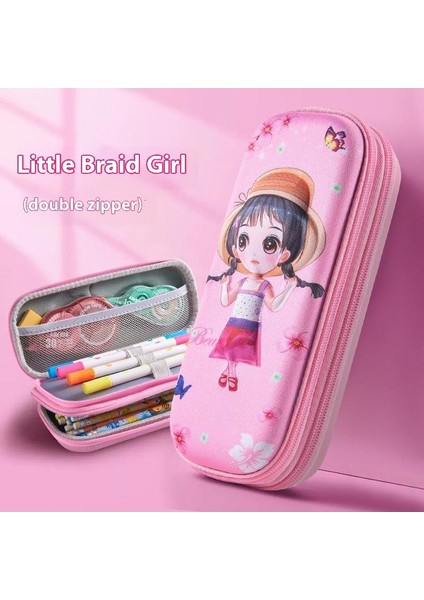 25 Yeni 3D Çift Katmanlı Kalem Kutusu Ilkokul Öğrencileri Büyük Kapasiteli Erkek ve Kadın Çocuk Kırtasiye Çantası Kalem Kutusu Kırtasiye Kutusu Depolama (Yurt Dışından)