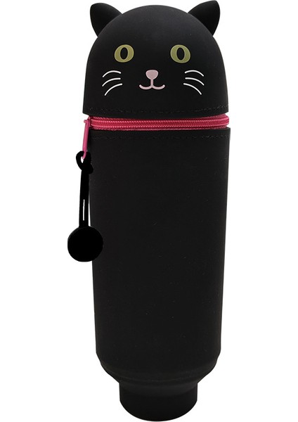 Karikatür Silikon Geri Çekilebilir Kalem Tutucu Kalem Çantası Büyük Kapasiteli Öğrenci Kalem Kırtasiye Saklama Kutusu Sevimli Hayvan Zip Çanta Alt (Yurt Dışından)