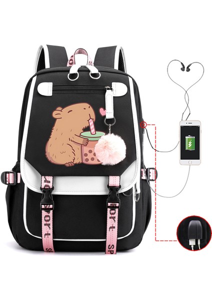 Sıcak Satış Capya Capya Sevimli USB Portu Çok Fonksiyonlu Eğlence Seyahat Sırt Çantaları (Yurt Dışından)