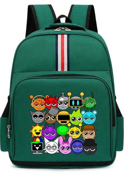 Karikatür Çocuk Omuz Çantası Küçük Öğrencilerle Erkek ve Kadınların Kampüs Trendi Büyük Kapasiteli Okul Çantası (Yurt Dışından)
