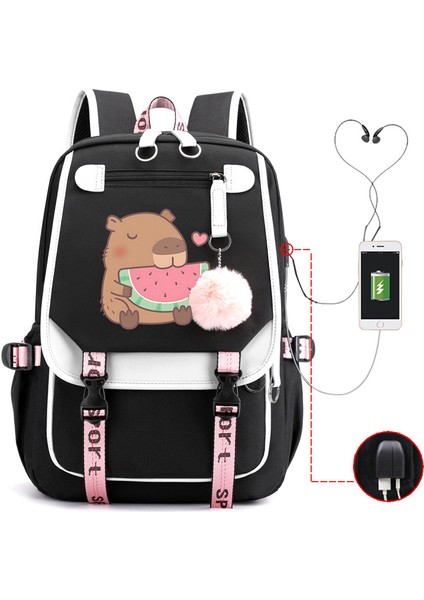 Sıcak Satış Capya Capya Sevimli USB Portu Çok Fonksiyonlu Eğlence Seyahat Sırt Çantaları (Yurt Dışından)