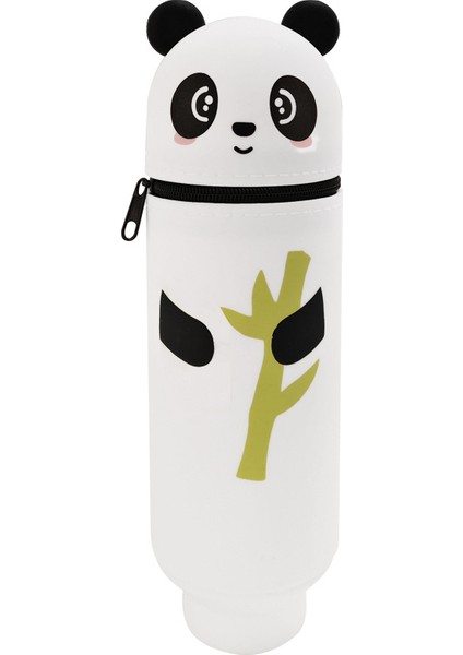 Karikatür Silikon Geri Çekilebilir Kalem Tutucu Kalem Çantası Büyük Kapasiteli Öğrenci Kalem Kırtasiye Saklama Kutusu Sevimli Hayvan Zip Çanta Alt (Yurt Dışından)